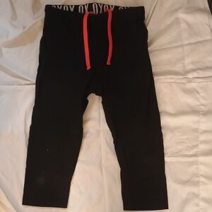 Kids Black Leggings with Red Drawstring